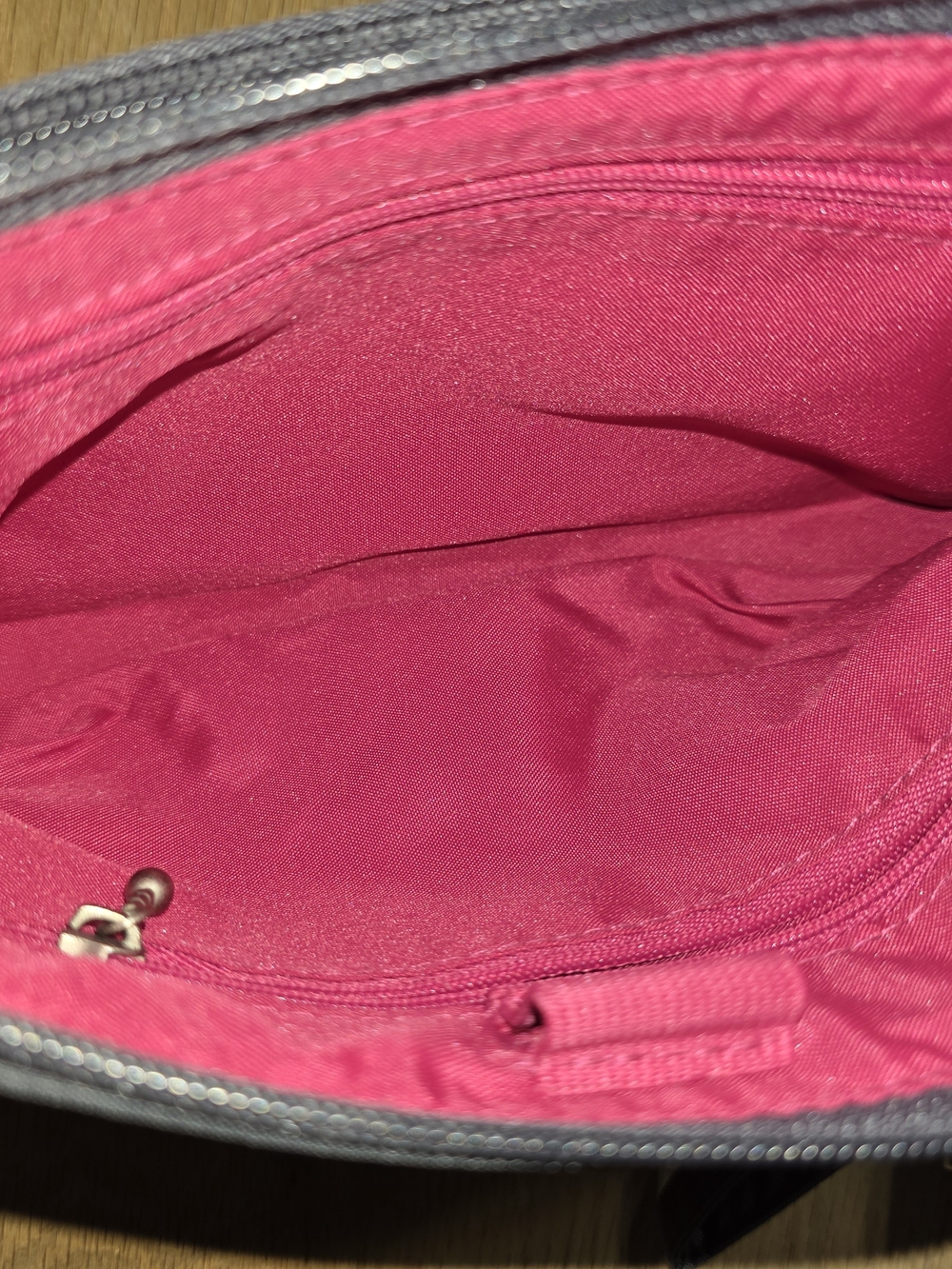 Baggallini Black Crossbody Belt Bag with Pink Accent - Picture 4 of 6